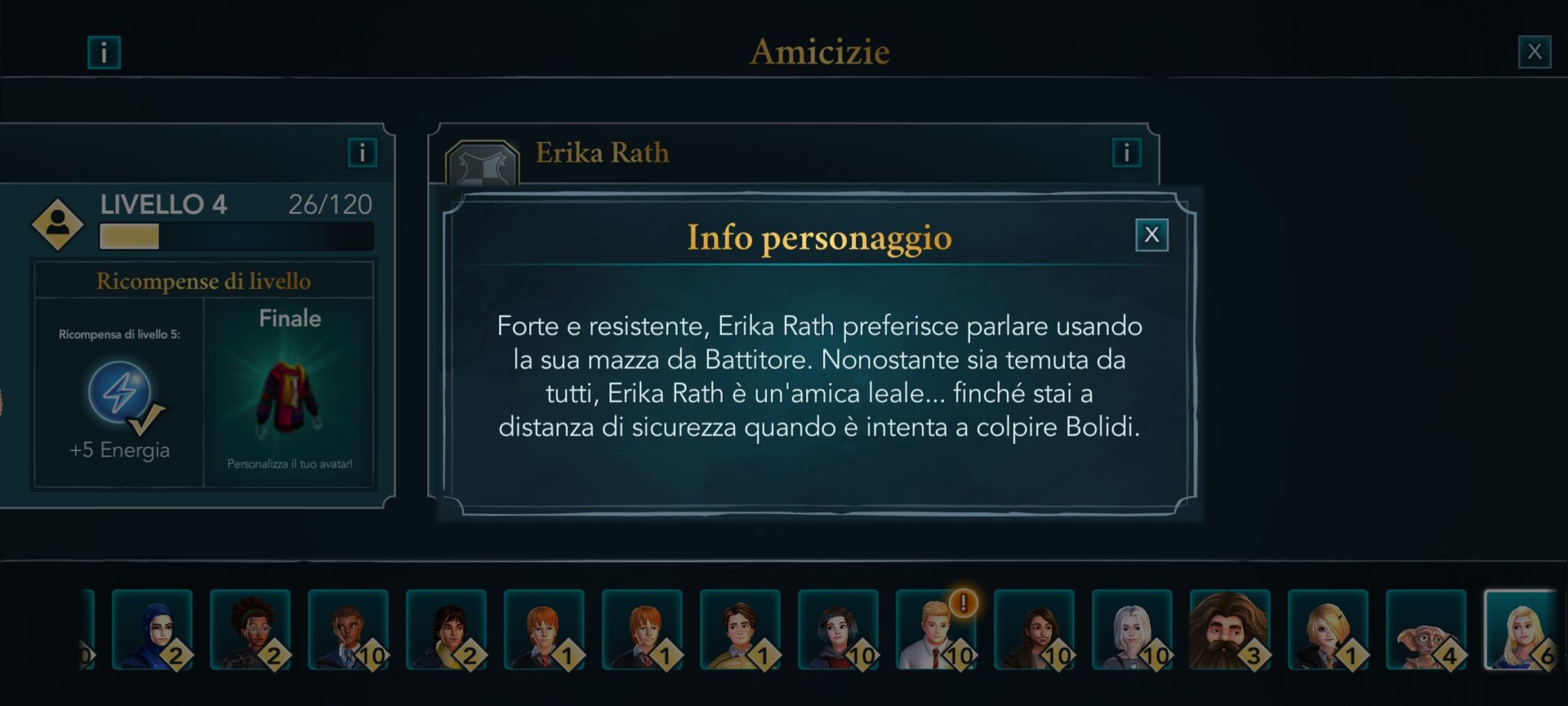 Erika Rath amicizia Hogwarts Mystery - IlPixelMatto